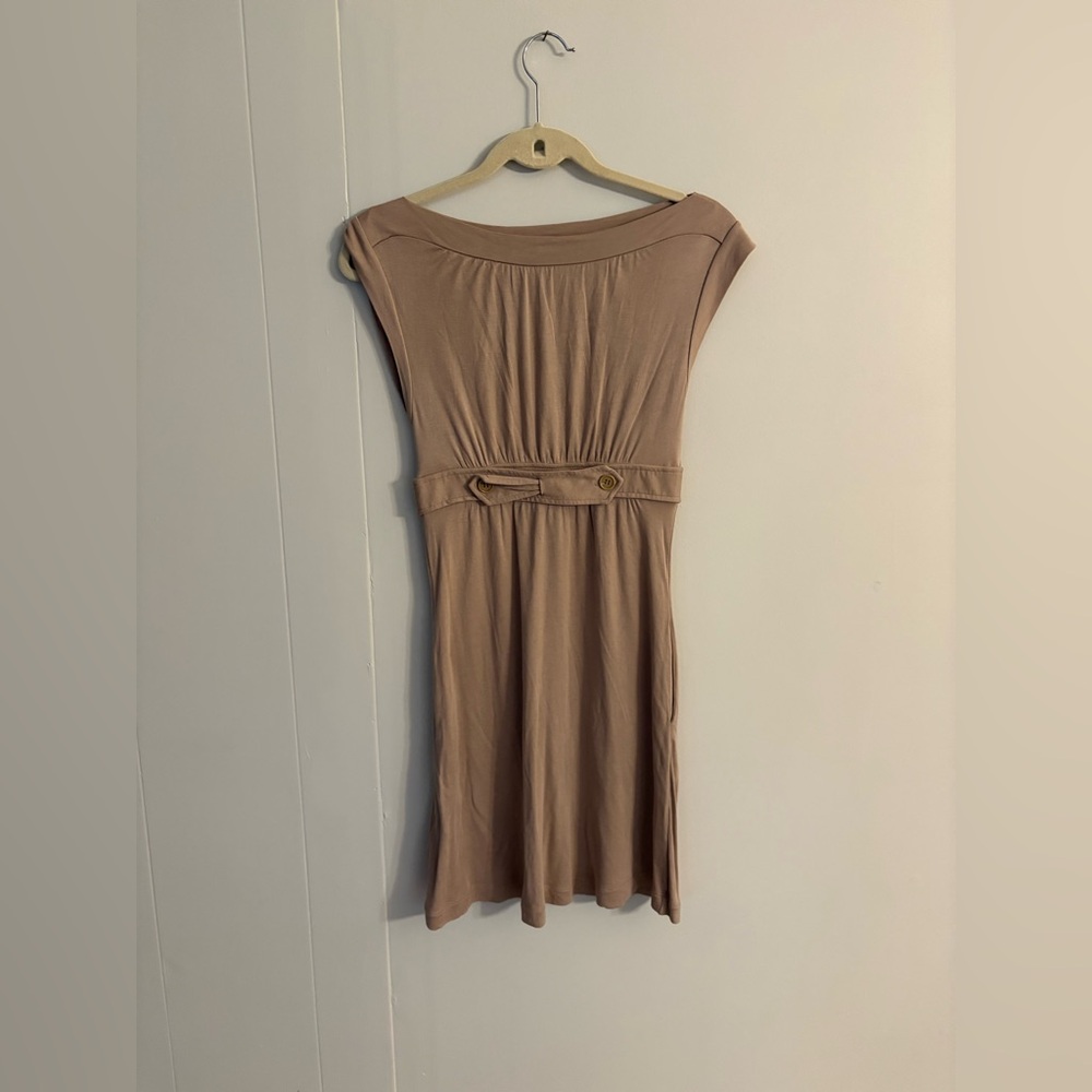 BCBGMaxAzaria Tan Brown Sleeveless Dress